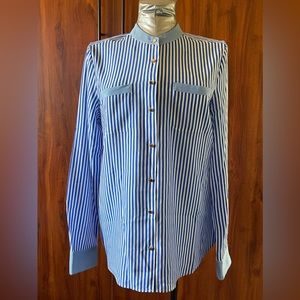Banana Republic- striped blouse with contrast stripes sz L